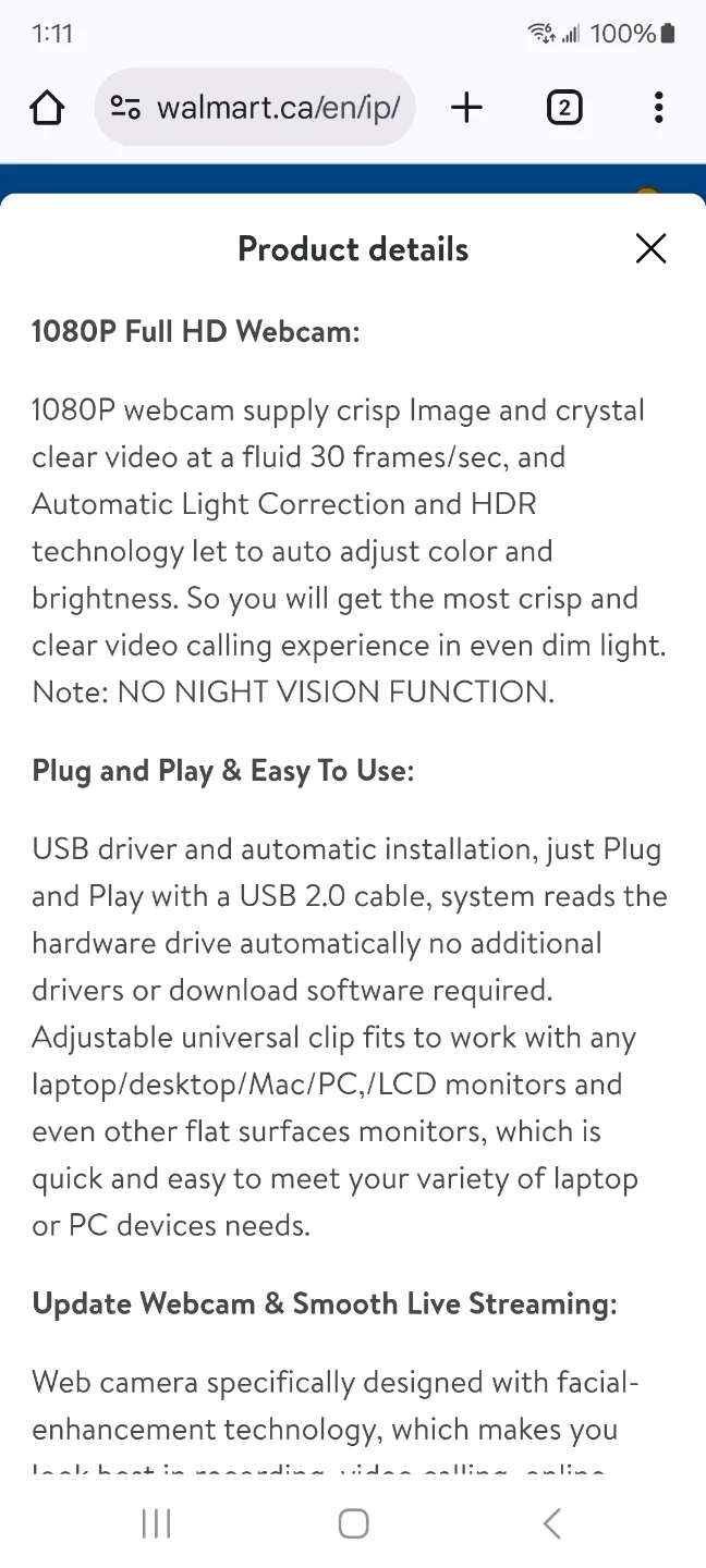 Invektrix 2k Webcam with mini stand image indicator(3)