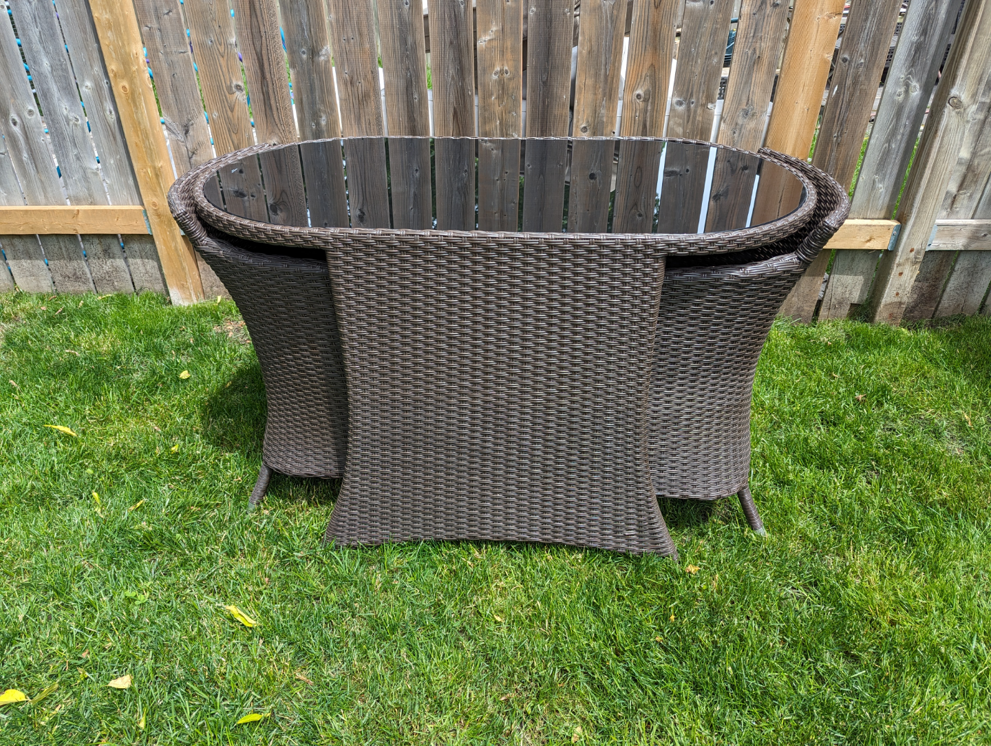 3-Piece Nesting Wicker Patio Set with Cushions - photo 2