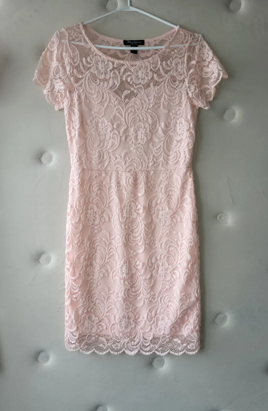 Pink Lace Dress - Size Large thumbnail