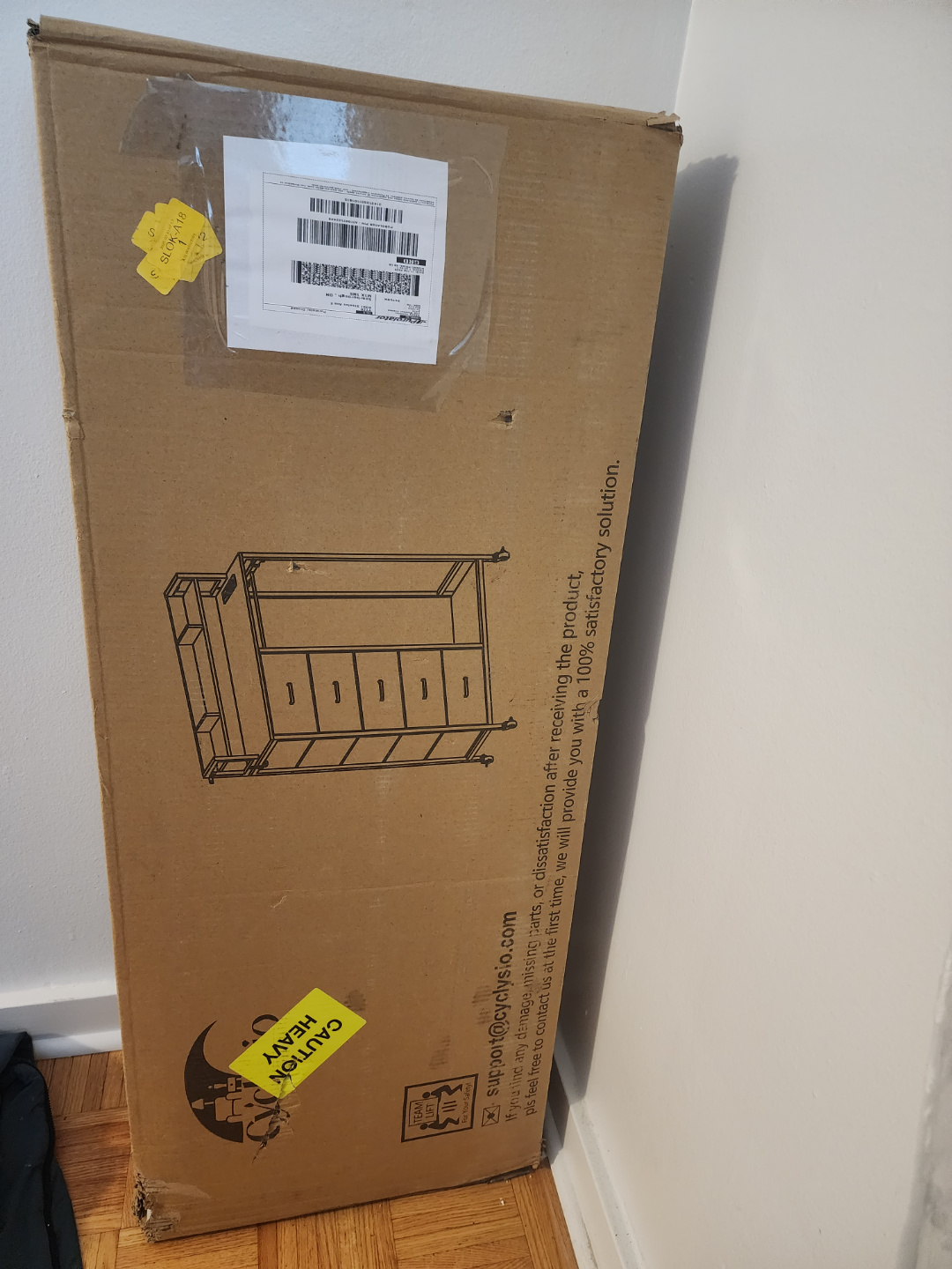White 5-Drawer Dresser with Clothes Rack & Shelves - photo 2