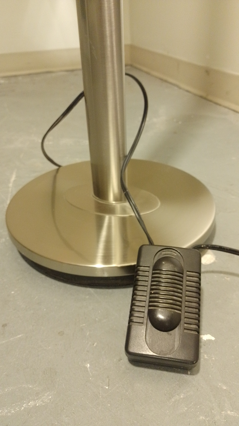 Modern Stained Glass & Chrome Floor Lamp w. Dimmer - photo 2