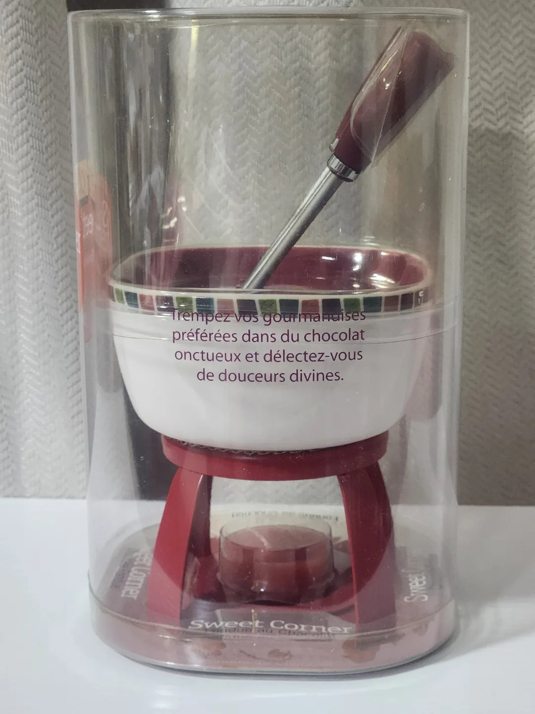 Joie Sweet Corner Chocolate Fondue Set Ceramic Candle image indicator(2)
