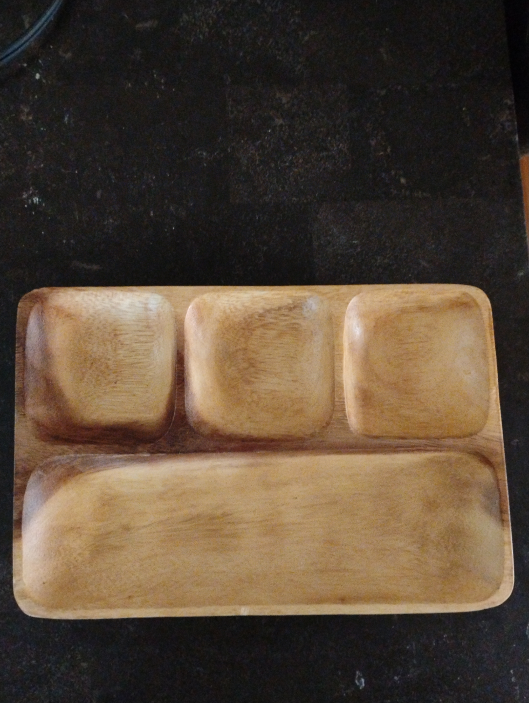 Wooden Serving Tray with Compartments