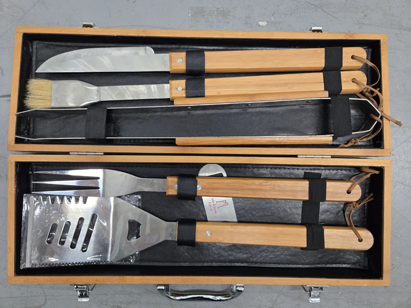 Bamboo Grill Tool Set - 6 Piece BBQ Utensil Kit with Carry Case image indicator(3)