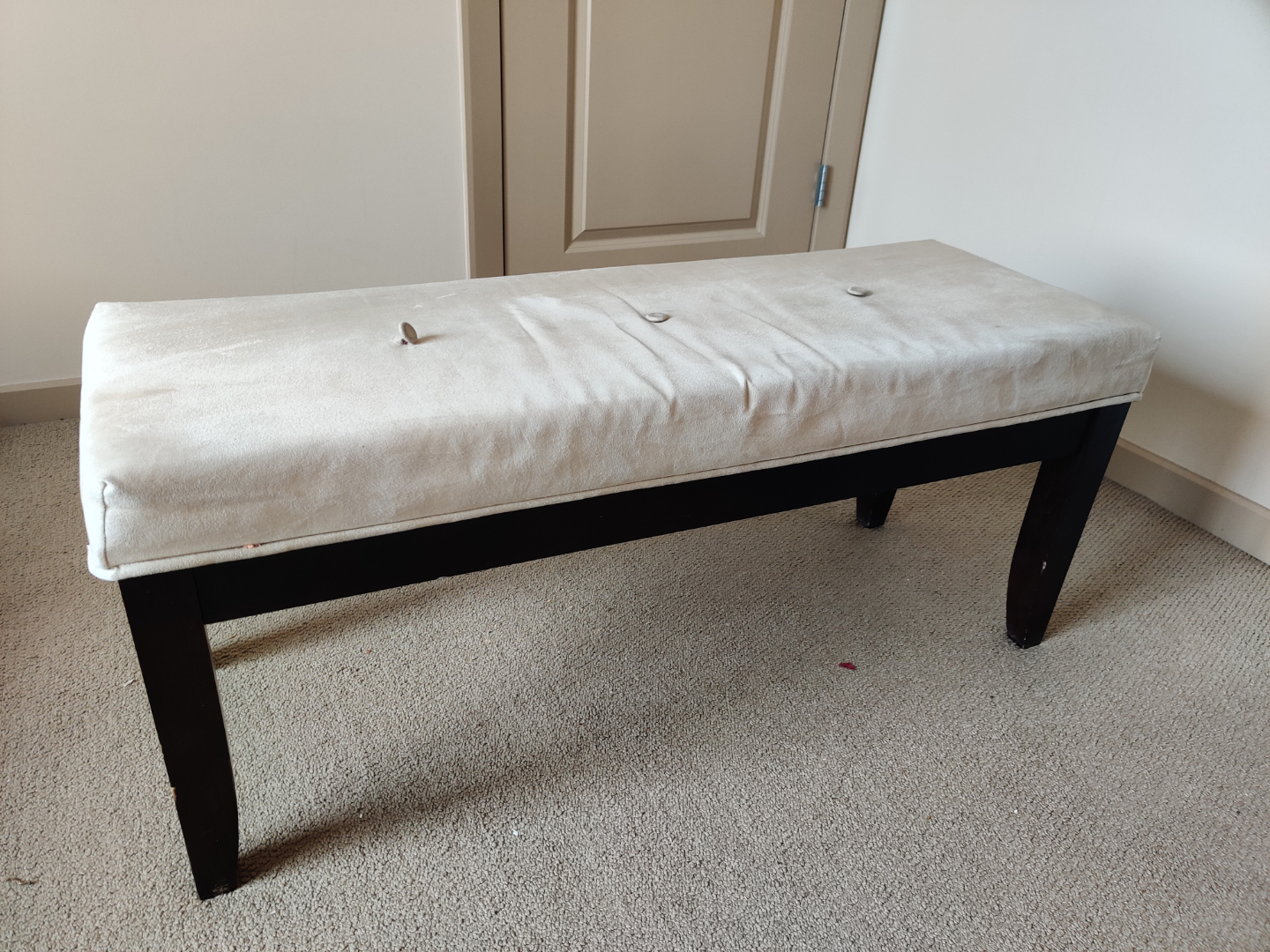 Beige Upholstered Bench