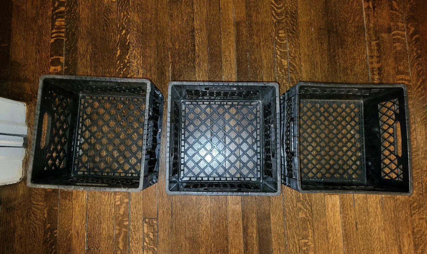 3 Milk Crates - Stackable Storage Boxes Black - Heavy Duty image indicator(2)