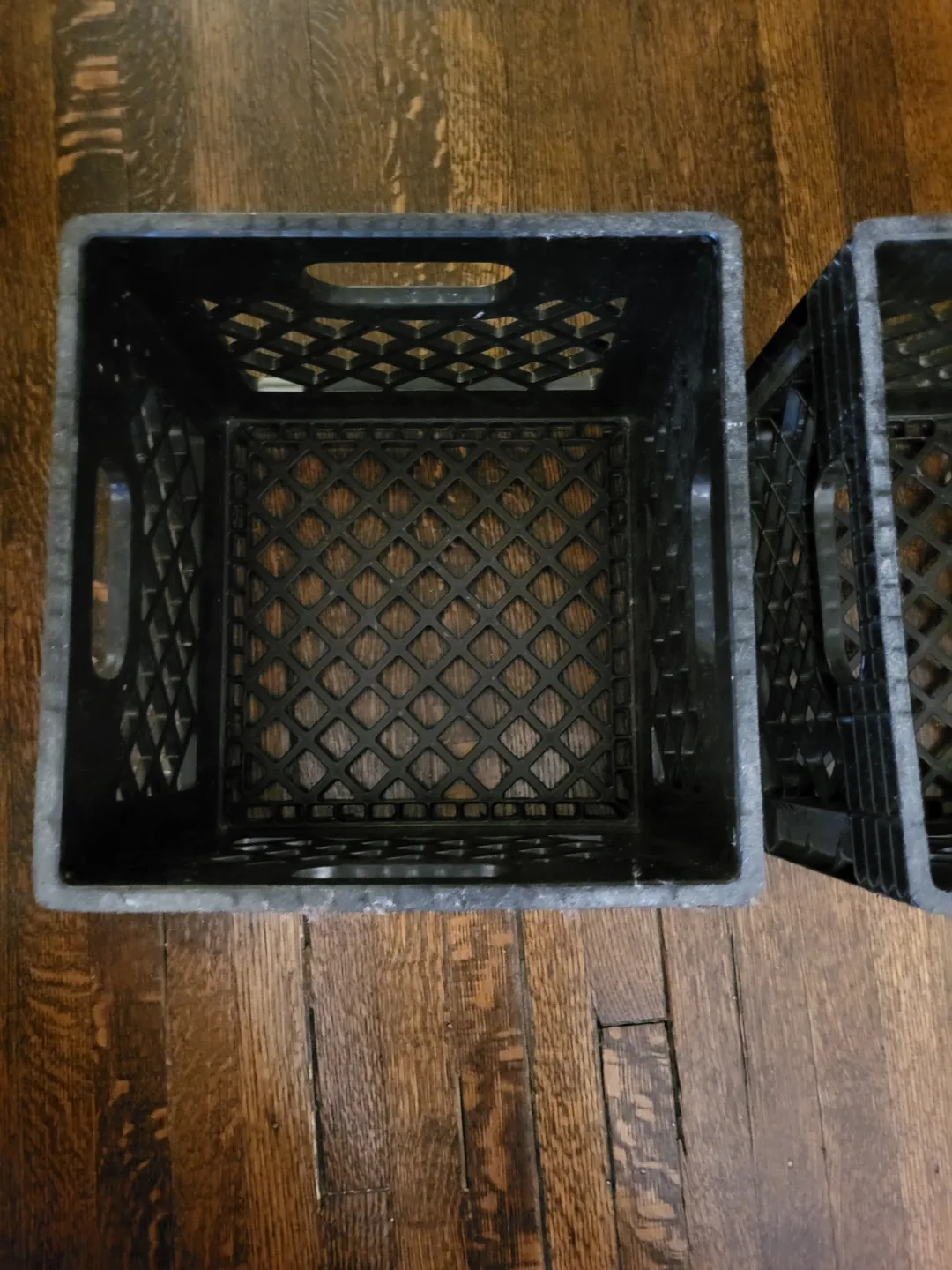3 Milk Crates - Stackable Storage Boxes Black - Heavy Duty image indicator(5)