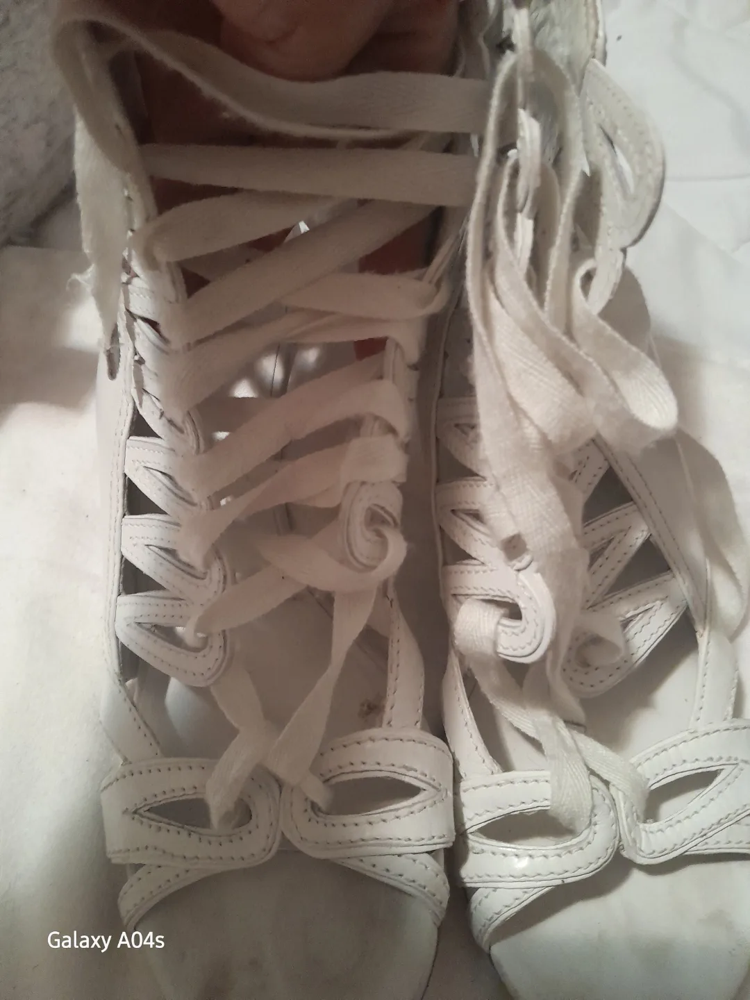 Marc by Marc Jacobs White Leather Lace-Up Sandals image indicator(3)