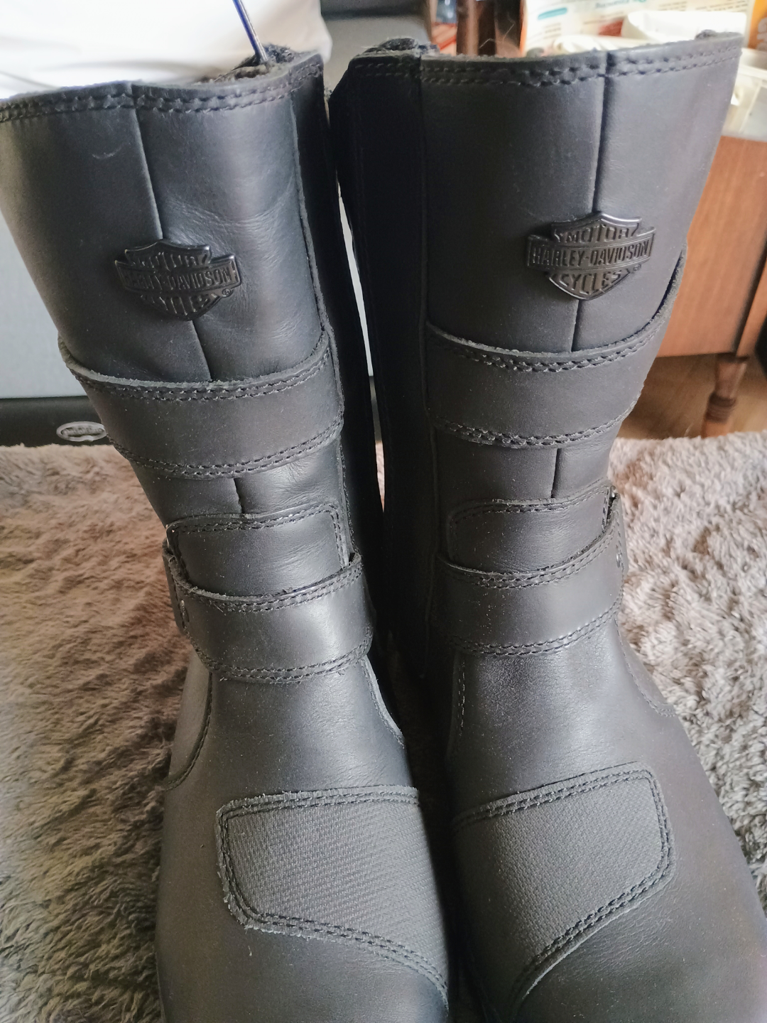 Harley-Davidson Women's Black Leather Motorcycle Boots - Size 7M - photo 2