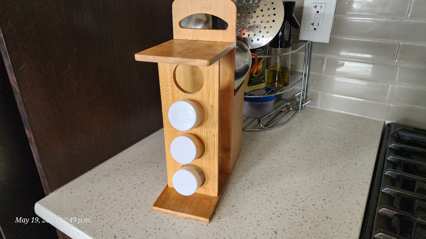 Bamboo Utensil and Spice Rack Organizer