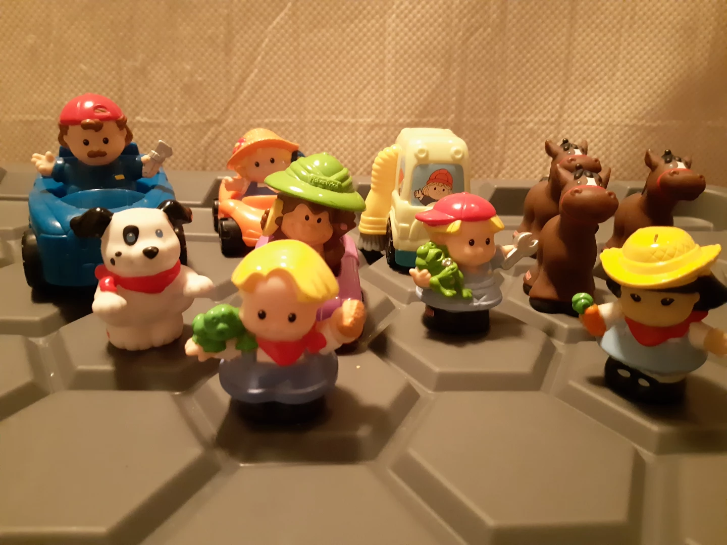 Lot of 10 Little People Figures and Vehicles