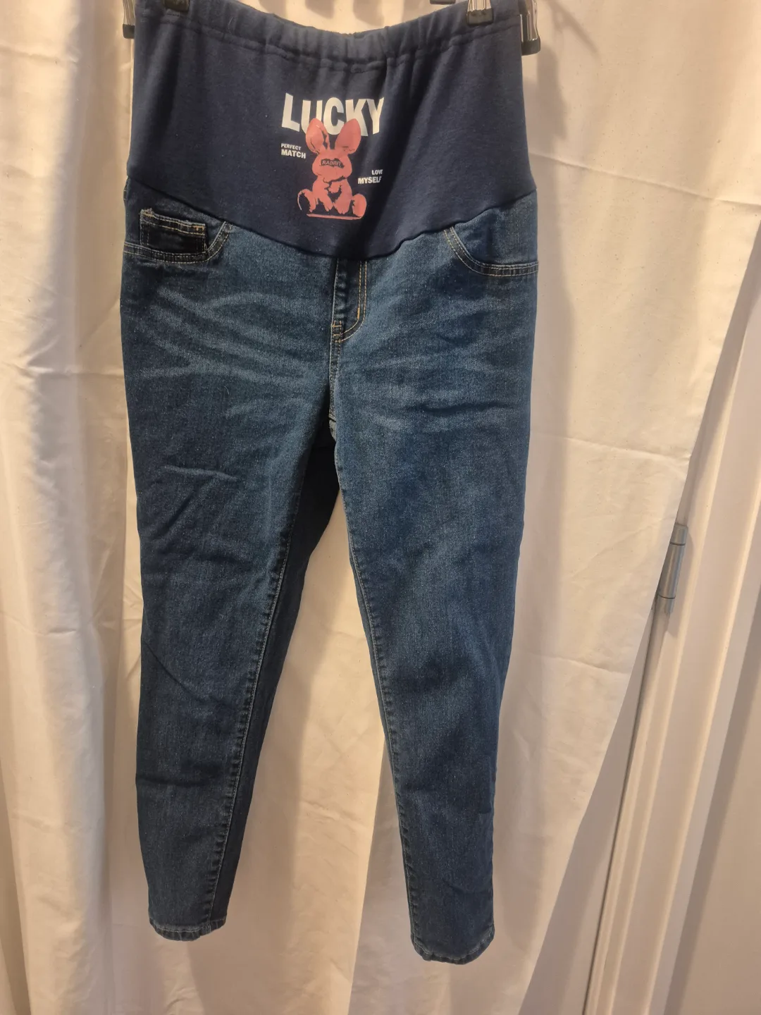 Maternity Jeans with Cute Bunny Design thumbnail