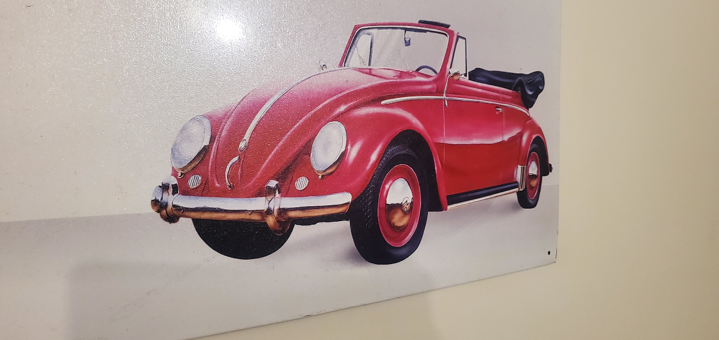 Vintage Volkswagen Beetle Metal Sign - Small Wonder - photo 3