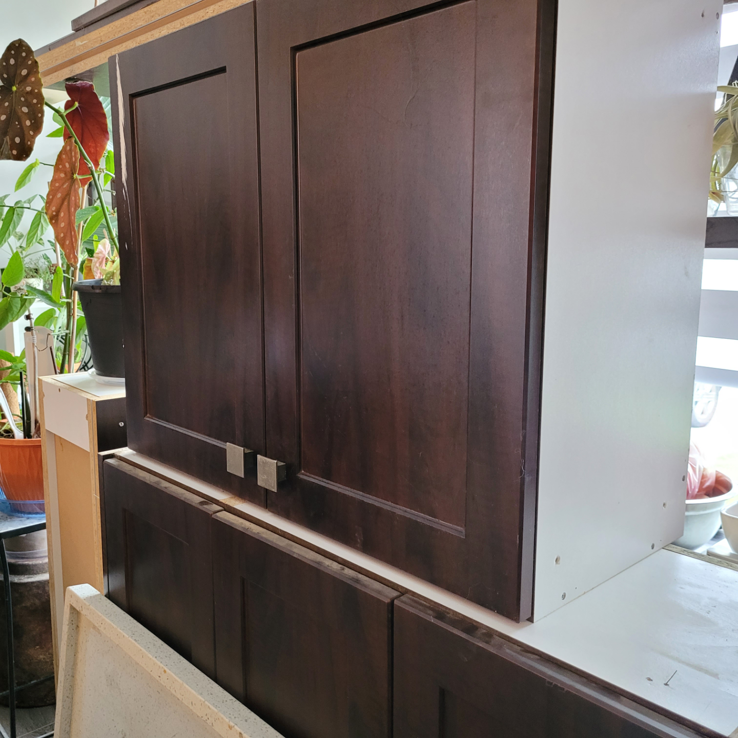 Kitchen Island and Cabinets - Dark Brown with Quartz Countertop - photo 2
