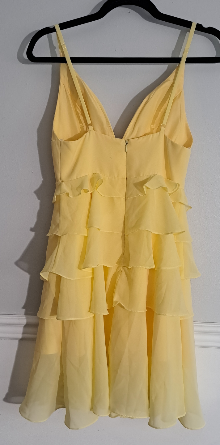 Brand New Beautiful JJ House Yellow Tiered Prom Dress, Size XS/S - photo 2