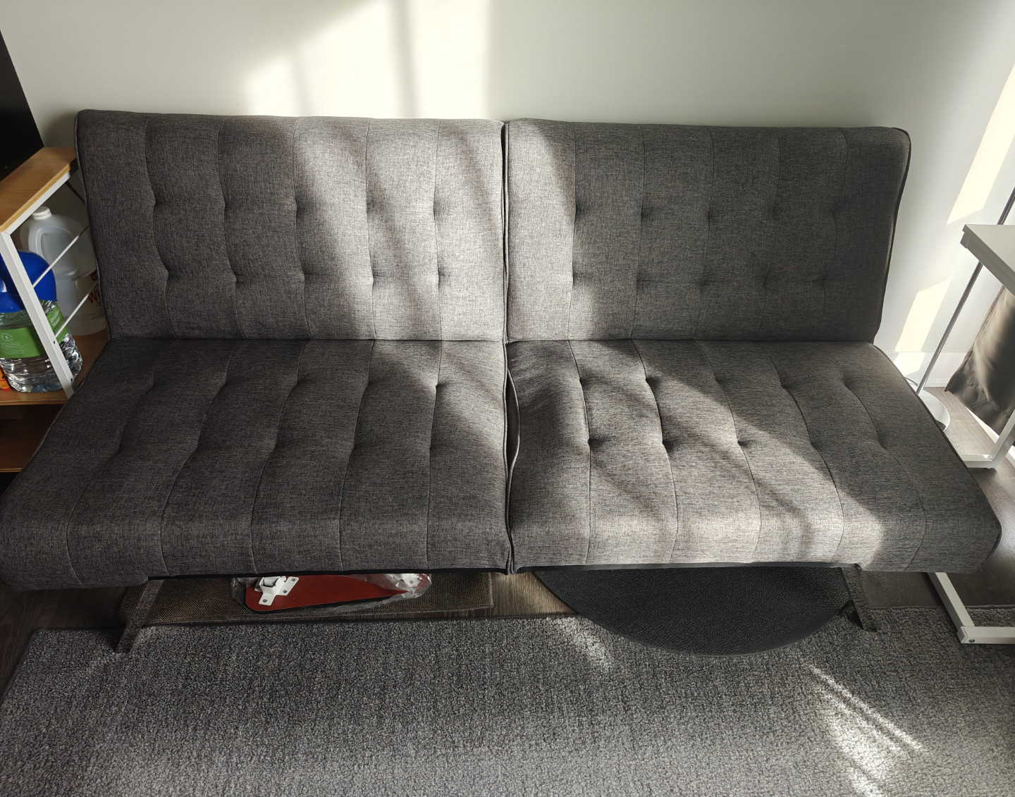 Dark Gray Futon Sofa Bed - photo 2