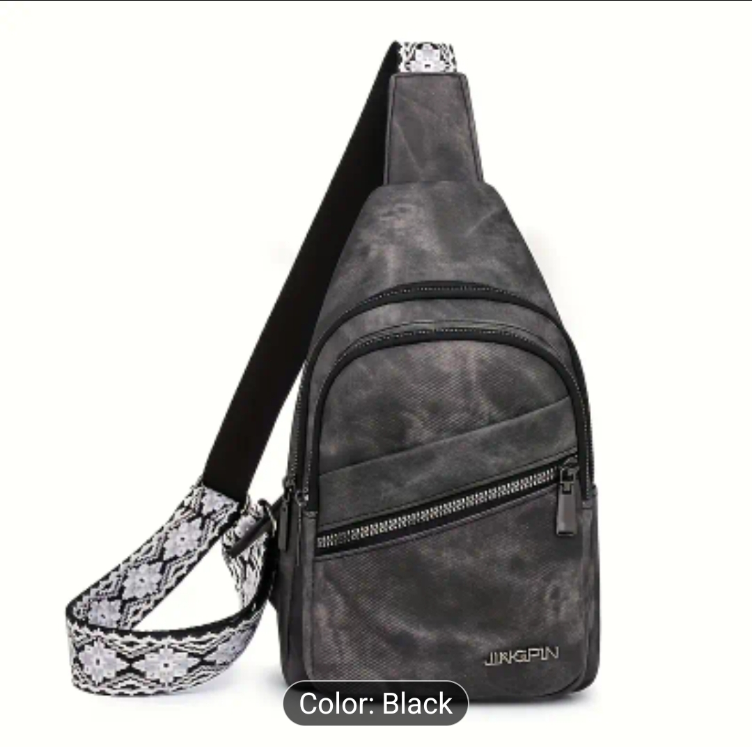 JRKGPIN Sling Bag - Black and Brown