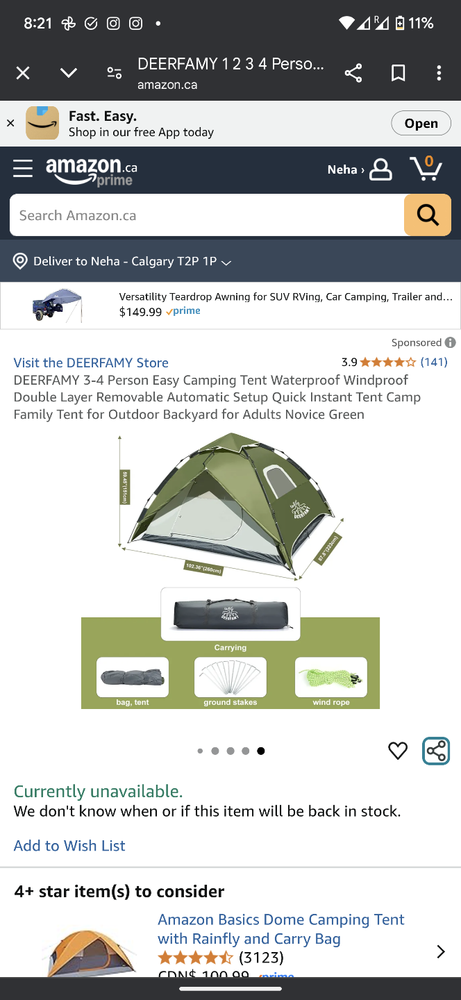 DEERFAMY 3-4 Person Instant Pop Up Camping Tent - photo 3
