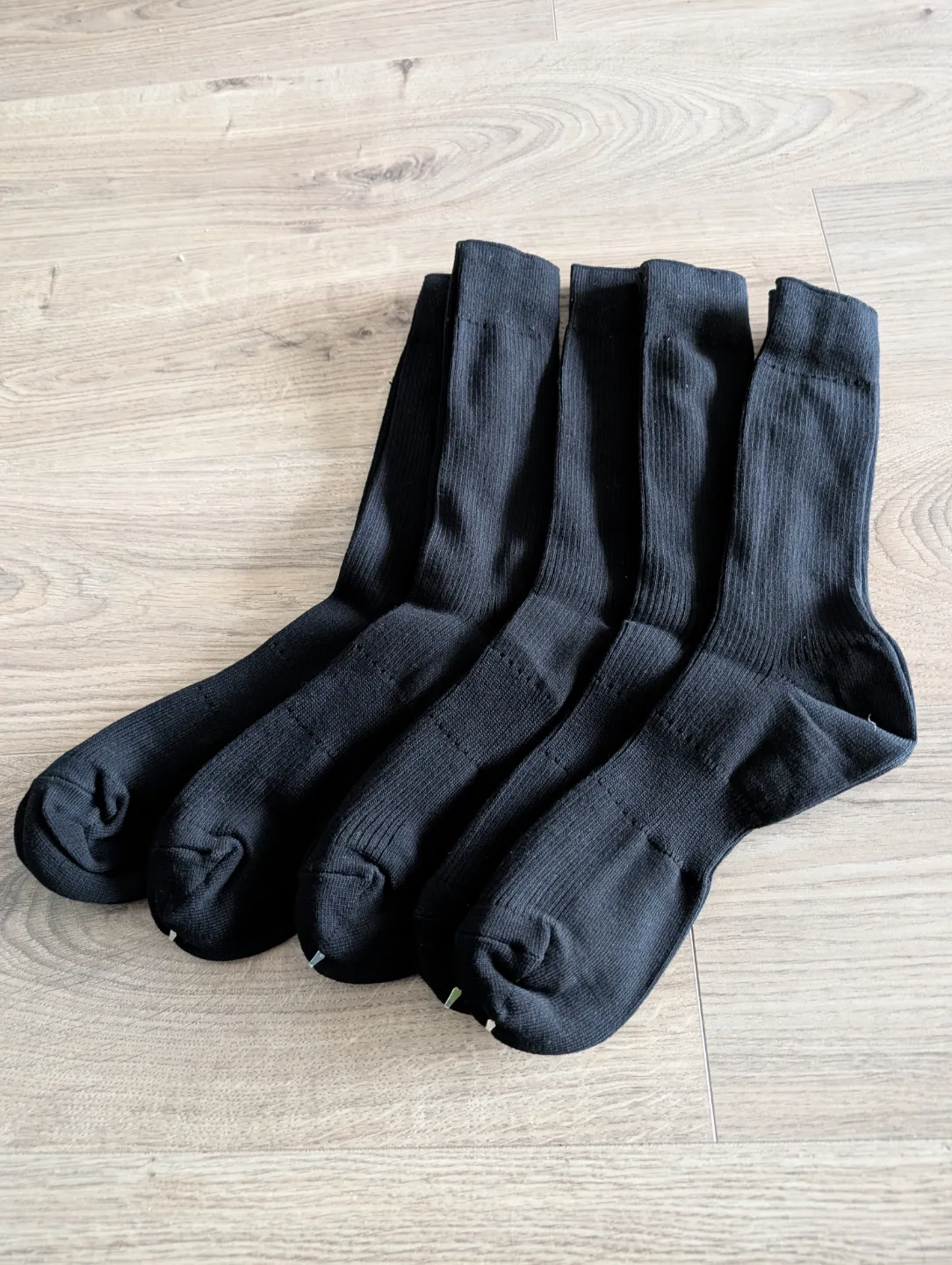 Five pairs of black crew socks thumbnail