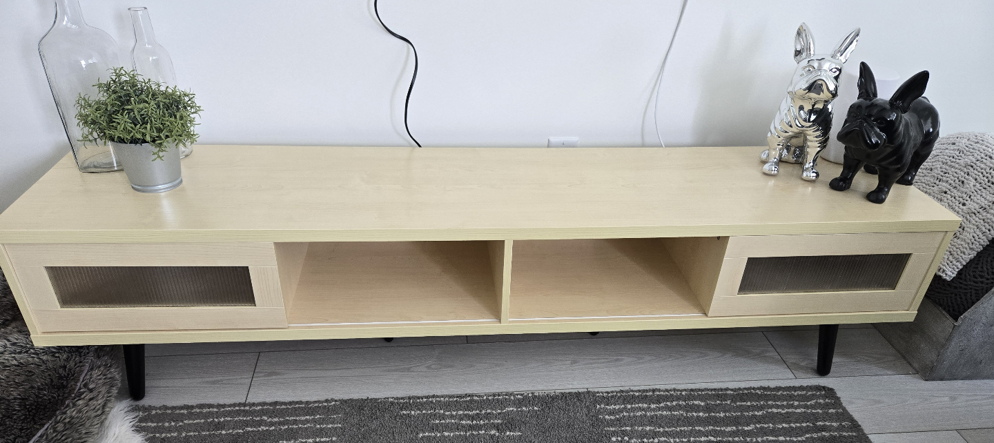 Besiter 70 inch Mid-Century Modern TV Stand with LED Lights - photo 2
