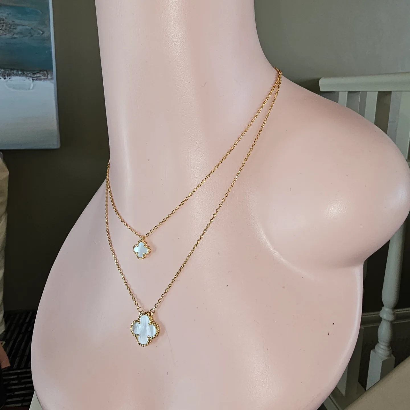 Double Layered Clover Necklace thumbnail