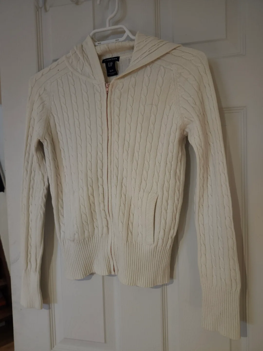 Girls' Gap Zip-Up Cable Knit Hoodie Sweater thumbnail