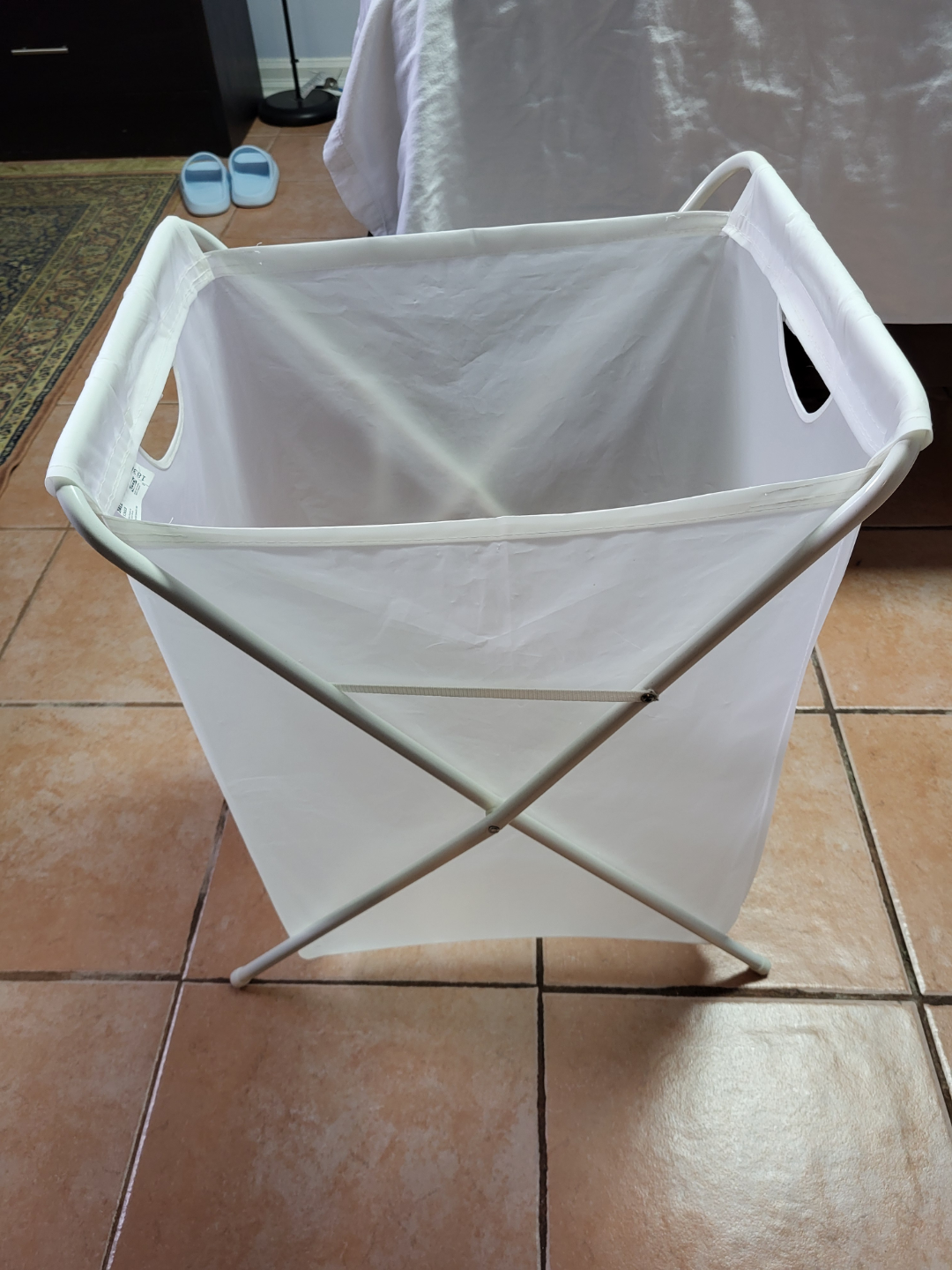 White Foldable Laundry Hamper
