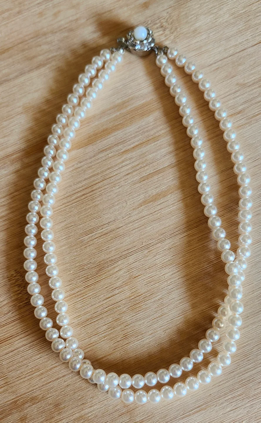 Imitation pearl  double Strand Pearl Necklace with Clasp thumbnail