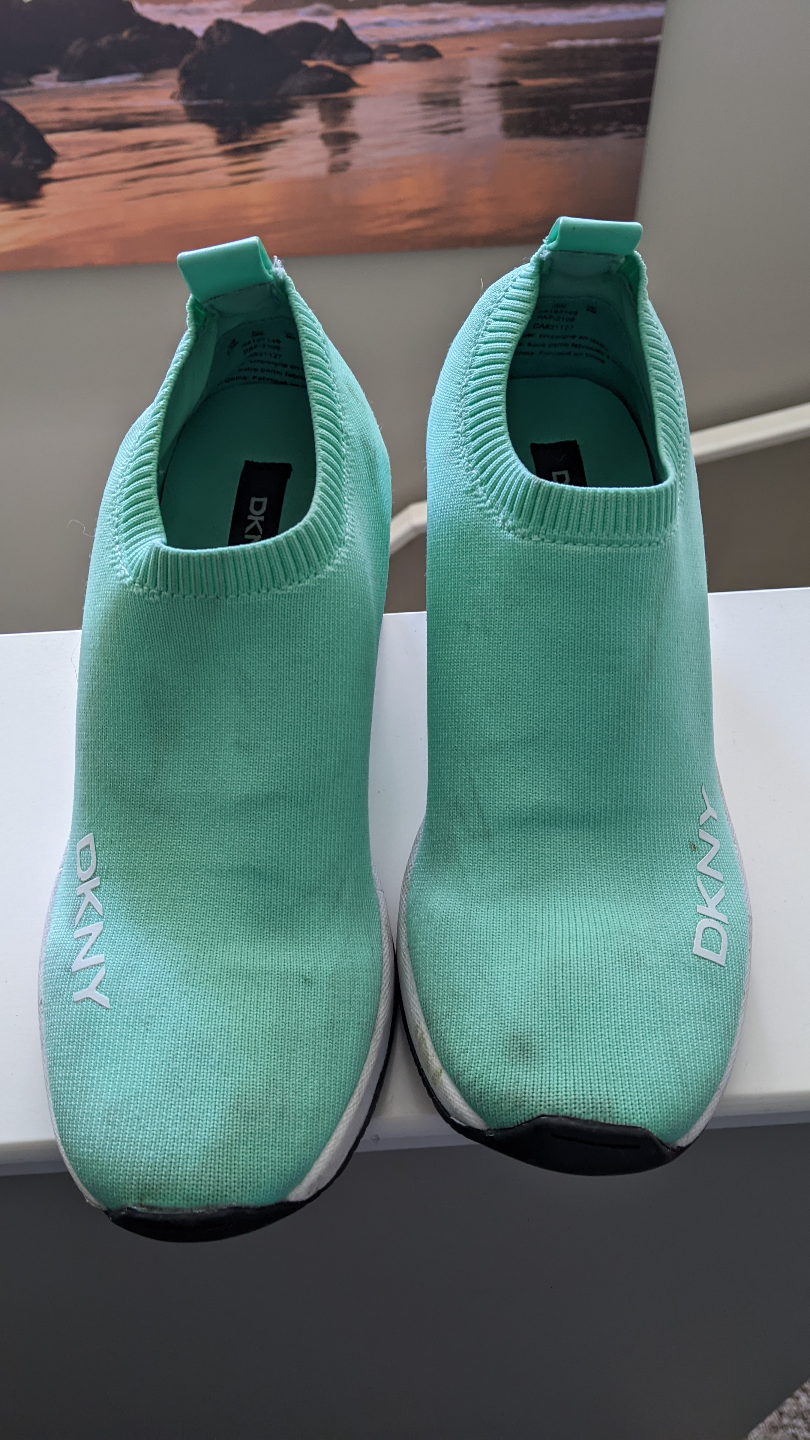 DKNY Women's Mint Green Knit Slip-On Sneakers - Size 7.5 - photo 2