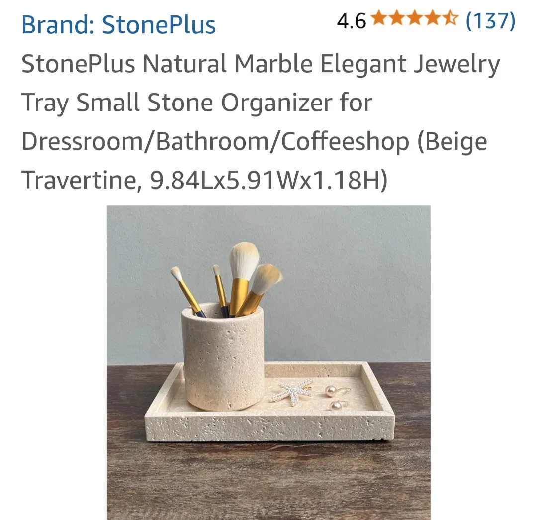 TRAVERTINE (STONE/MARBLE) Hand Made TRAY, MULTI-FUNCTIONAL image indicator(4)