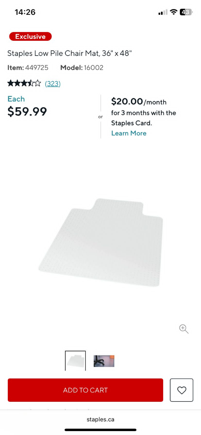 Clear Plastic Floor Mat Protector 36 x 48" - photo 3