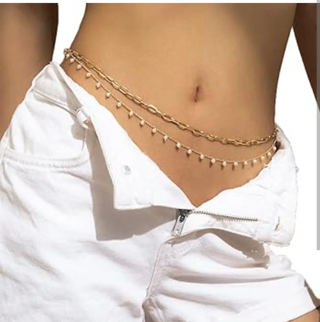 Gold coin belly chain/Waist body chain. Non-tarnishing. image indicator(8)