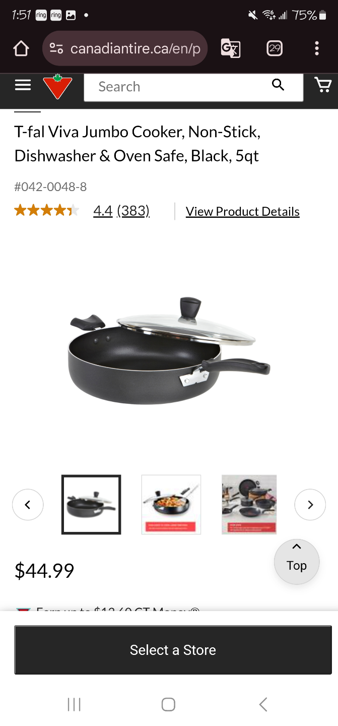 T-fal Viva Jumbo Cooker, 5qt, Black, Non-Stick (h-f) - photo 5