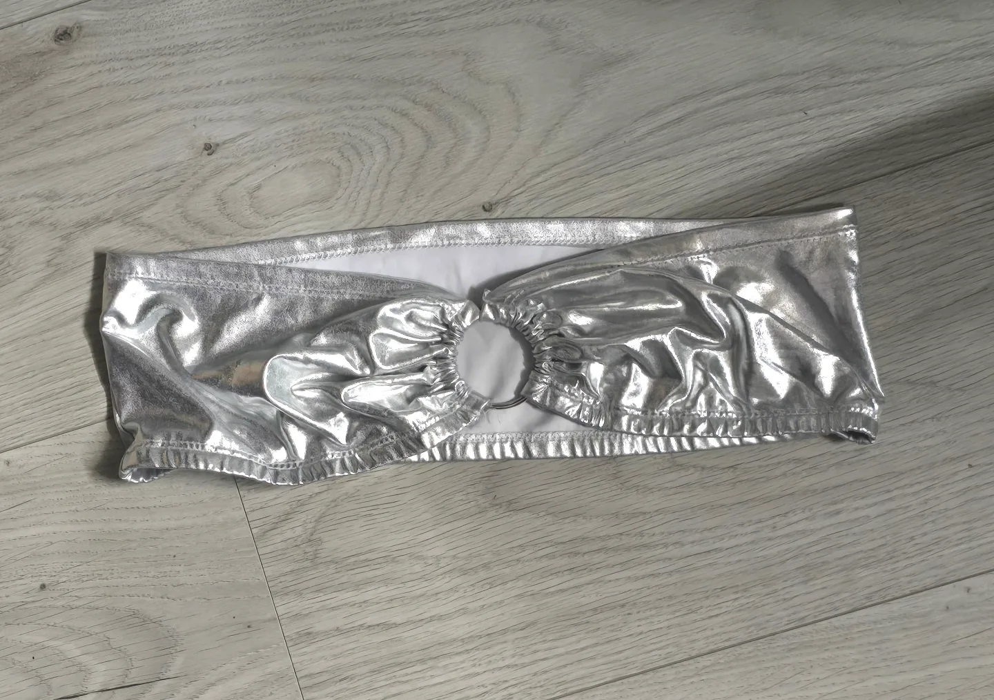 Silver Metallic Ring Bandeau Top thumbnail