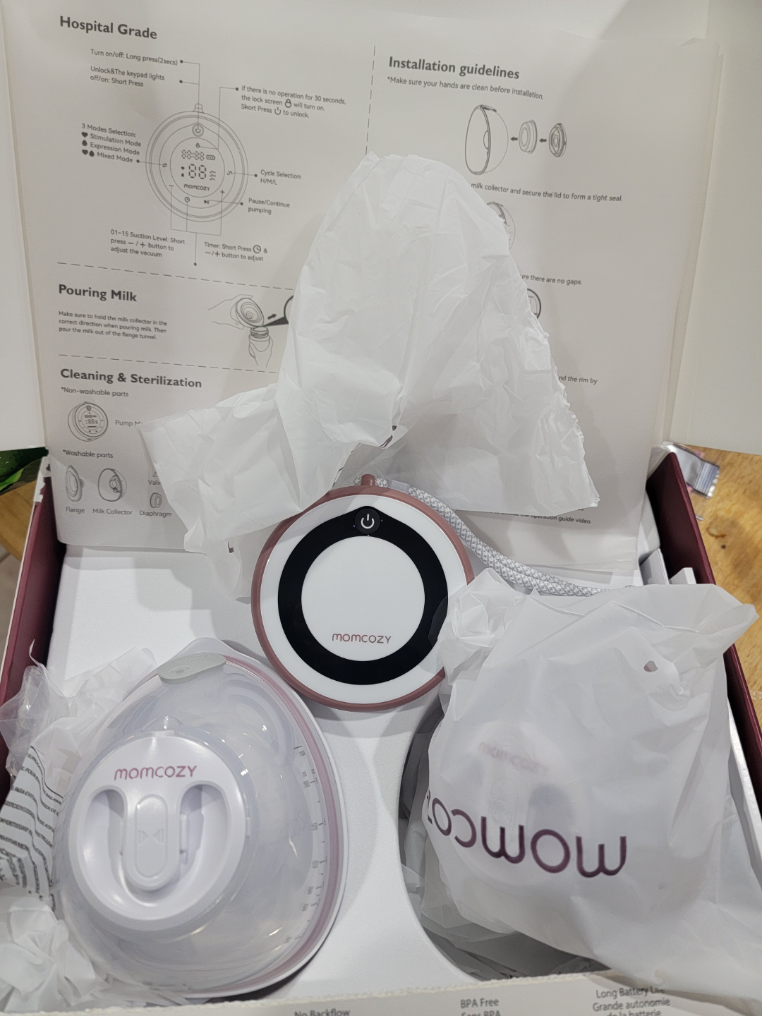 Momcozy v1 pro wearable hospital grade breast pump - photo 3