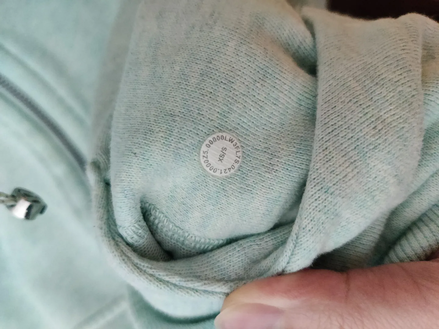 Lululemon oversized funnel neck scuba heathered mint XS/S image indicator(3)