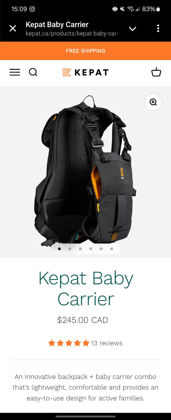 Kepat Baby Carrier - Backpack Style