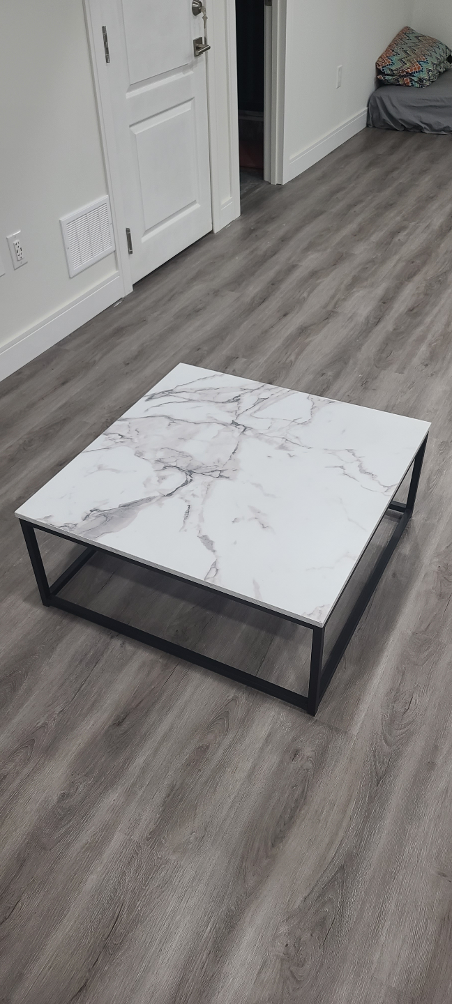 Modern Coffee Table - Marble Top & Black Frame - photo 2