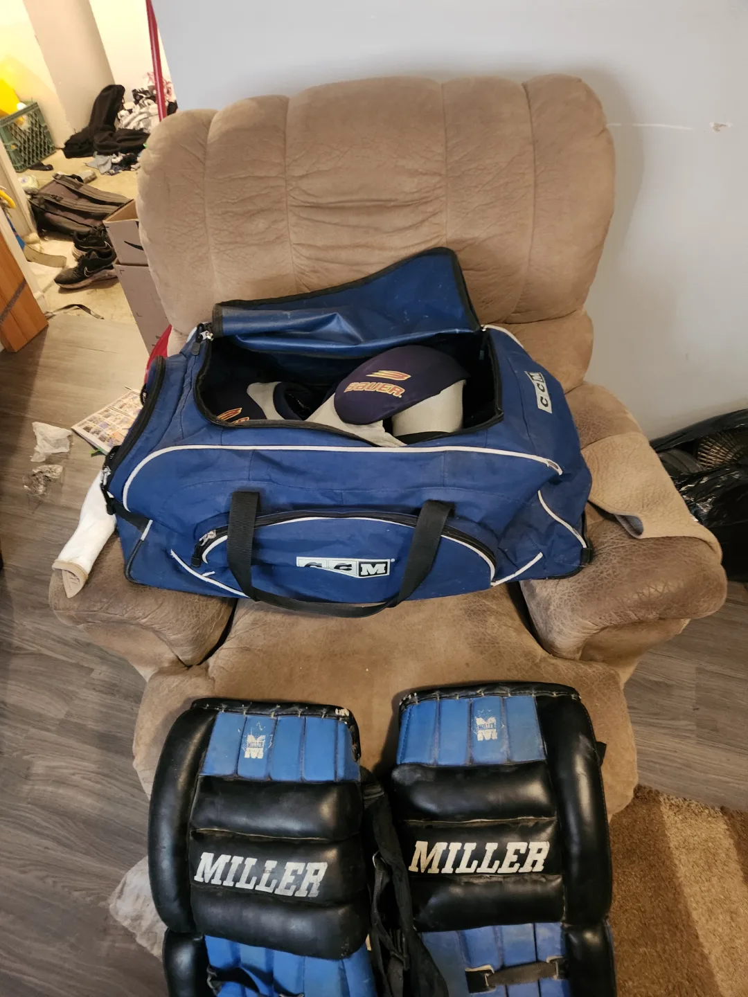 Vintage Miller Hockey Goalie Equipment Set image indicator(2)