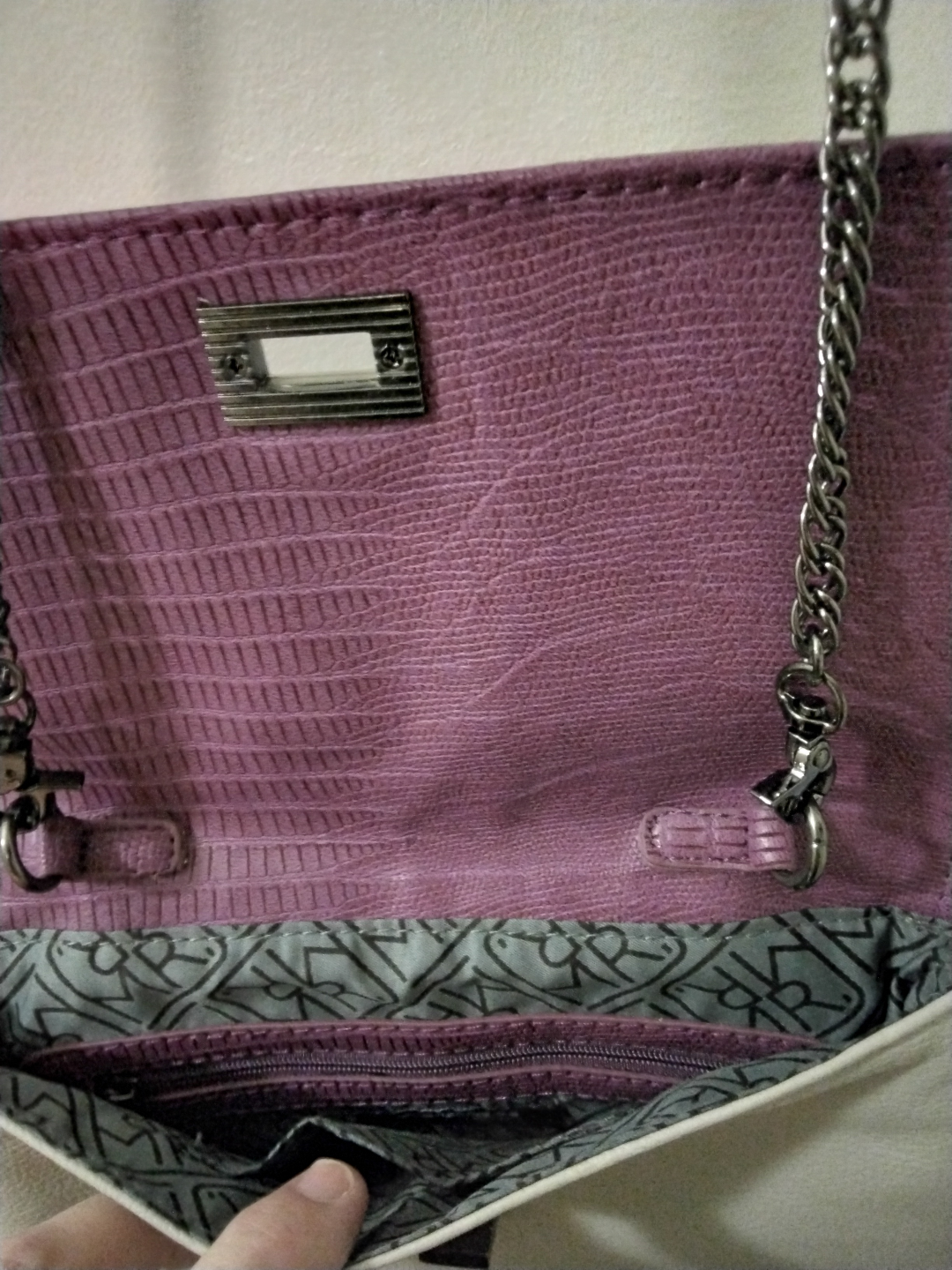 Purple Crossbody Bag with Chain Strap - photo 2