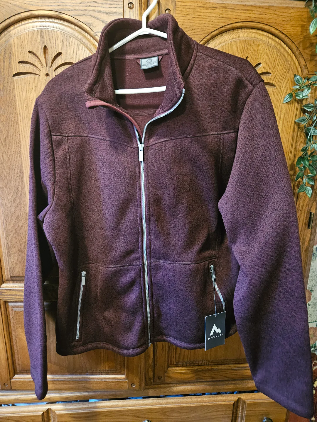 Women's McKinley Burgundy Fleece Jacket Size XL thumbnail