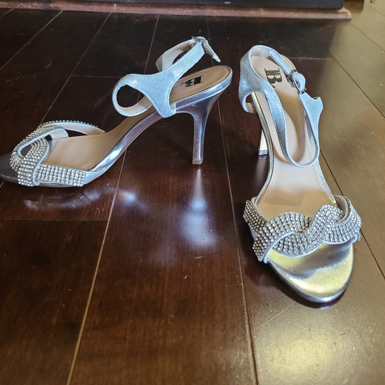 Silver Rhinestone Detail High Heels - photo 2