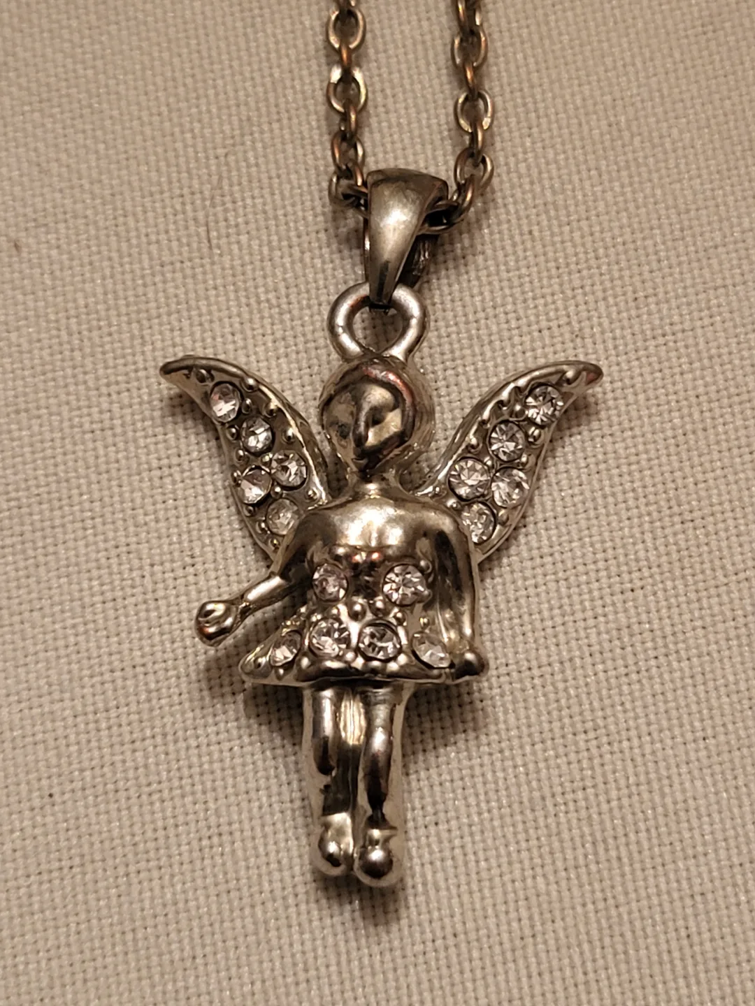 Rhinestone Angel Necklace