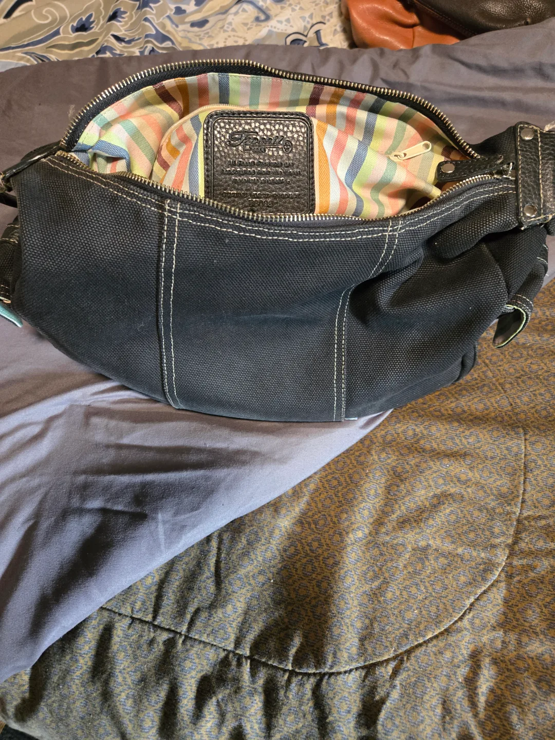 Black Canvas Shoulder Bag image indicator(3)