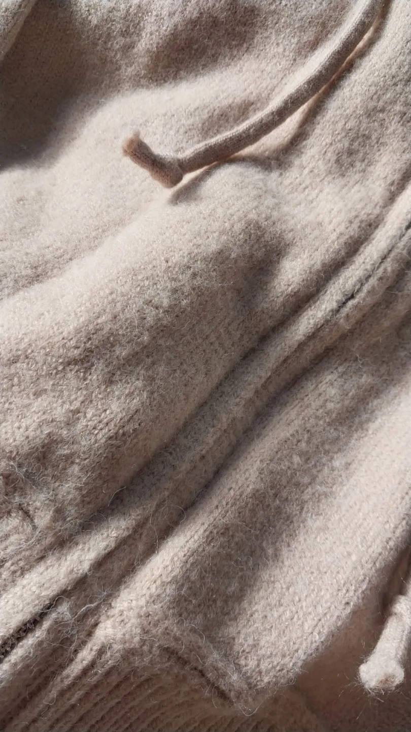 Beige Knitted Hoodie image indicator(3)