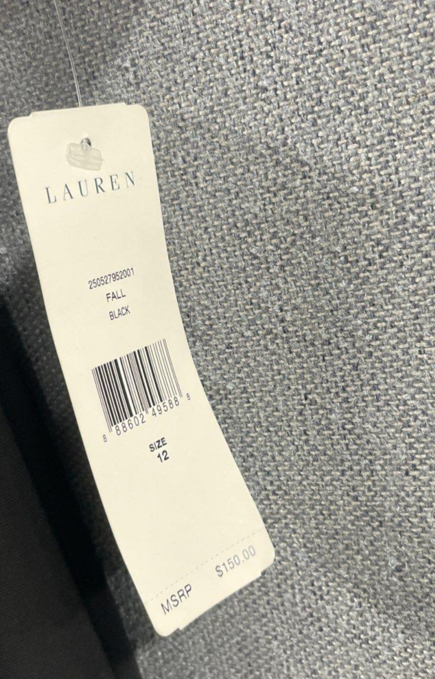 Ralph Lauren Black Draped Dress, Size 12 - photo 2