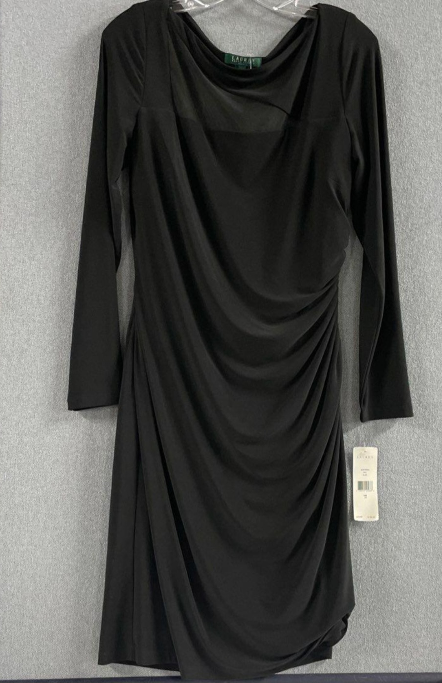 Ralph Lauren Black Draped Dress, Size 12 - photo 5