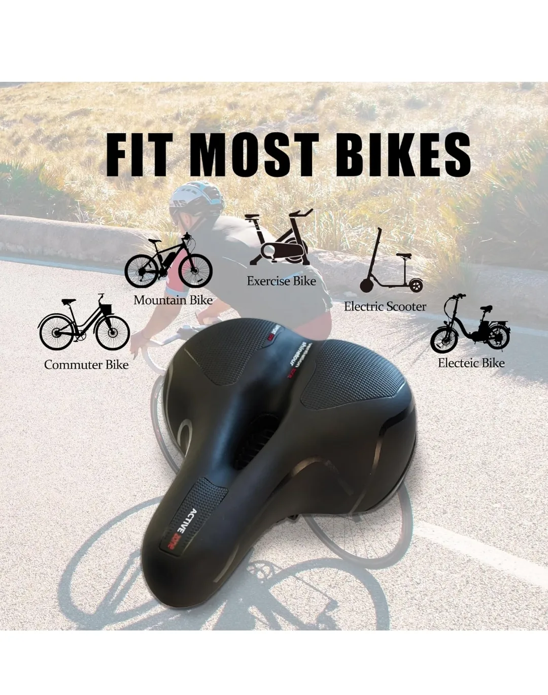 Active Zone Comfortable Bike Saddle with Shock Absorption image indicator(5)