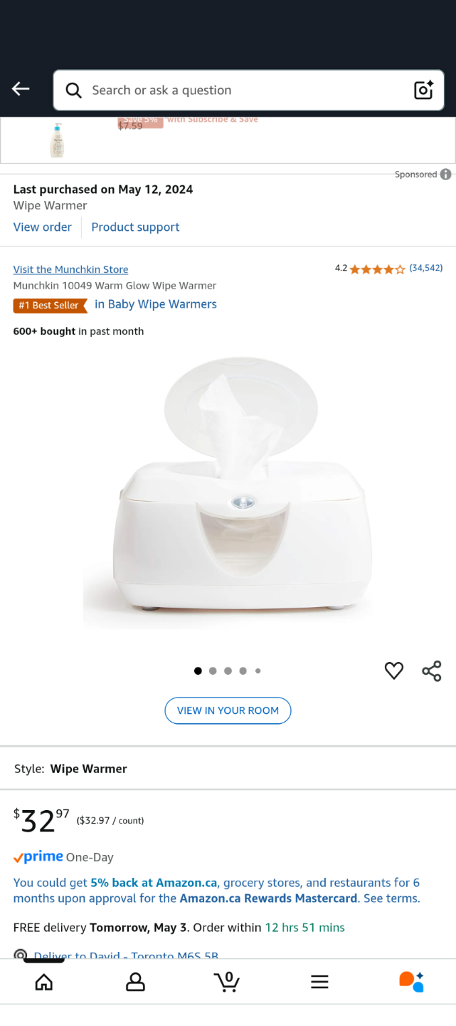 Munchkin 10049 Warm Glow Wipe Warmer