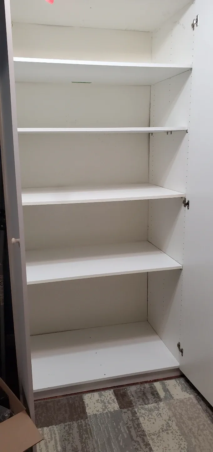 LARGE 7 ft. tall White cabinet with Shelves and Drawers image indicator(7)